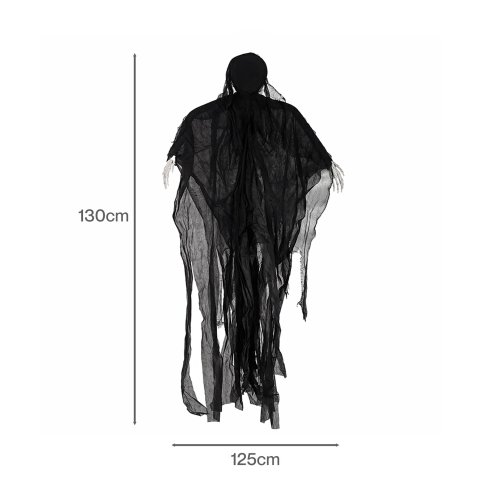 Yezi Halloween Decorations Grim Reaper 130cm Black Polyester Foam
