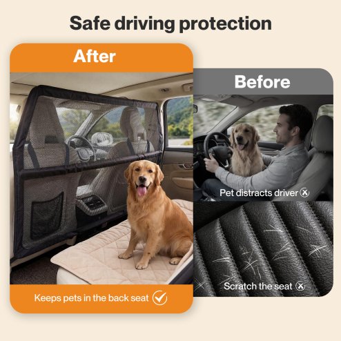 Skylos Dog Car Barrier Net Mesh Dog Guard Safety Car Boot Back Seat Pet Barrier