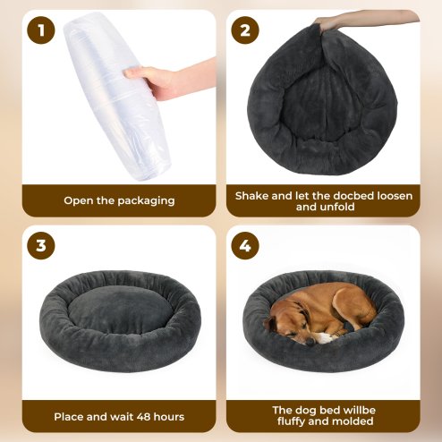 Skylos Dog Calming Donut Bed Cushion Large Pet Cat Mattress Washable Soft Plush