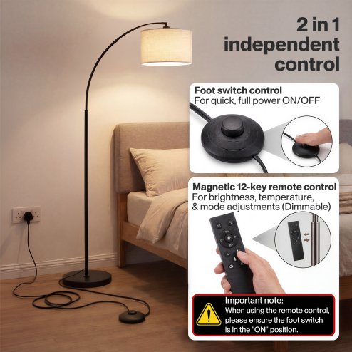 Emitto Standard Floor Lamp Dimmable Standing Lamp Smart Control Adjustable Timer