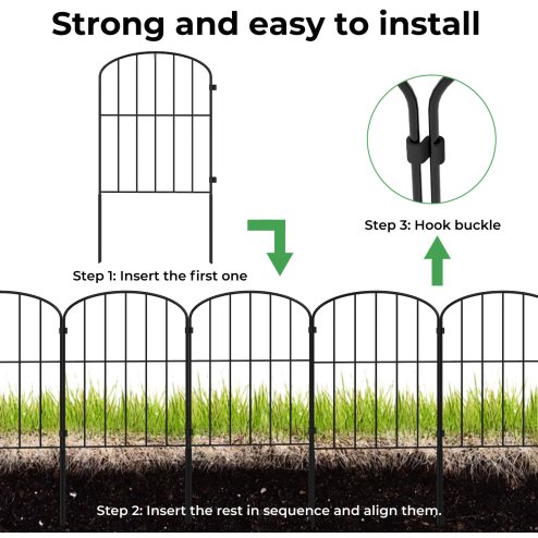 Levede 10 Pack Animal Barrier Metal Decorative Garden Fence Outdoor Pet Border