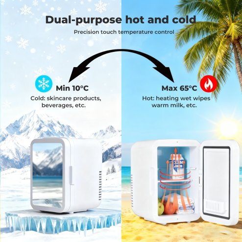 Spector 5L Mini Fridge with LED Light Mirror