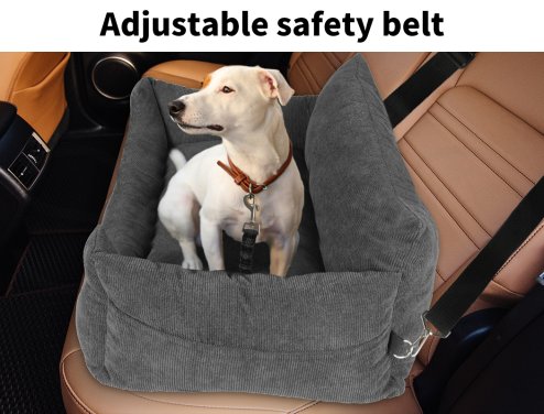 Skylos Pet Car Booster Seat Dog Protector Portable Bed Removable Dark Grey M