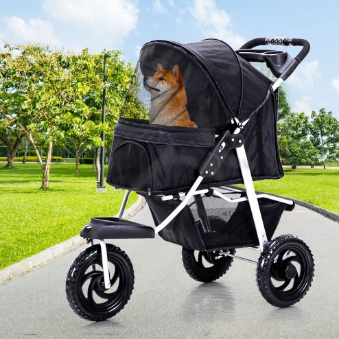 Skylos Pet Stroller Pram Dog Carrier Trailer Strollers 3 Wheels Foldable Large