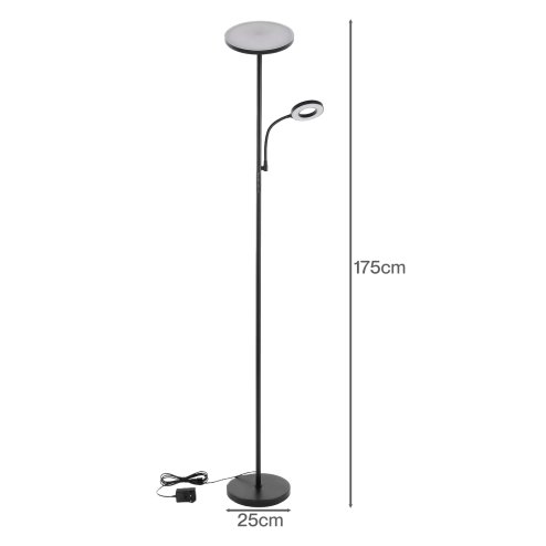 Emitto Modern Floor Lamp 2-in-1 Adjustable Reading Light Remote Control Timer