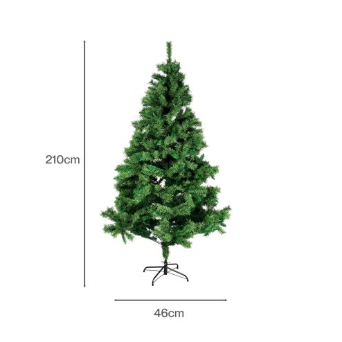 Santaco Christmas Tree 2.1m 797 PVC Tips Metal Base Xmas Decor Indoor Green