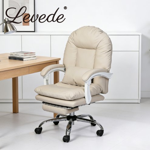 Levede Office Chair Ergonomic Executive Chair Heavy Duty 155??Reclining Leather