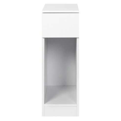 Levede Bedside Table Cabinet Narrow Slim Side Cabinet White Drawer Open Shelf