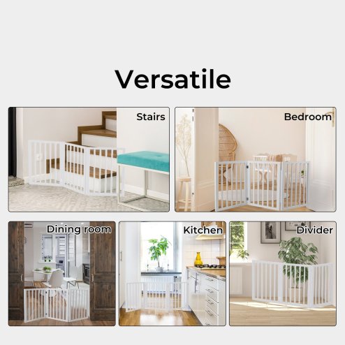 Skylos Pet Gate Wooden Dog Fence Baby Safety Barrier Indoor Stairway Doorway