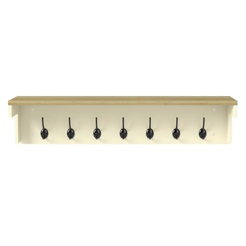 Levede Coat Rack Wall Mounted Shelf 7 Double Hooks Storage Entryway Hallway