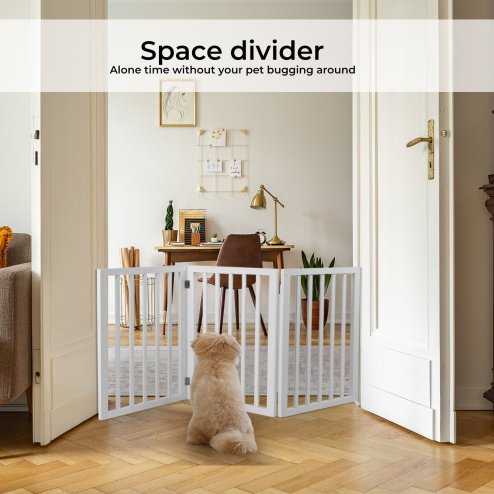 Skylos Pet Gate Wooden Dog Fence Baby Safety Barrier Indoor Stairway Doorway