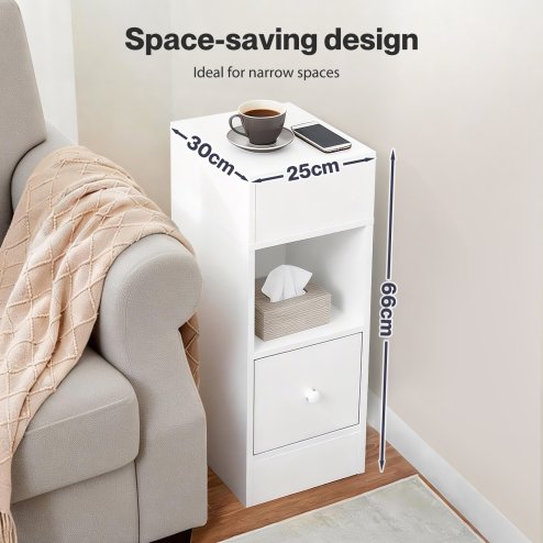 Levede Bedside Tables Modern Nightstand White Storage Drawer Shelf for Bedroom