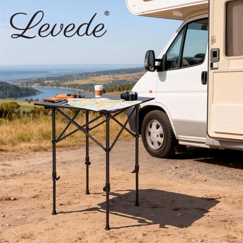 Levede Camping Table Folding Aluminum Portable Picnic Foldable BBQ Desk 70cm