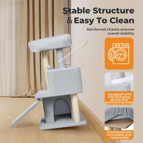 Skylos Cat Tree Tower Multi-Level Scratching Posts Condo House Cat Furniture