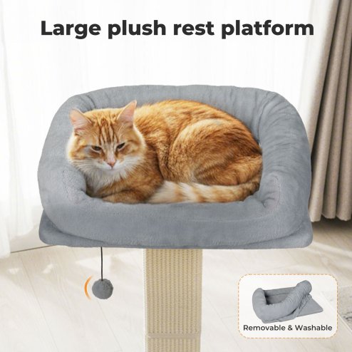 Skylos 71cm Cat Tree Cat Scratching Post Climbing Tower with Kitten Bed Toy