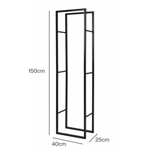 Levede Firewood Rack Steel Outdoor Storage Log Holder Fireplace 40 x 25 x 150cm