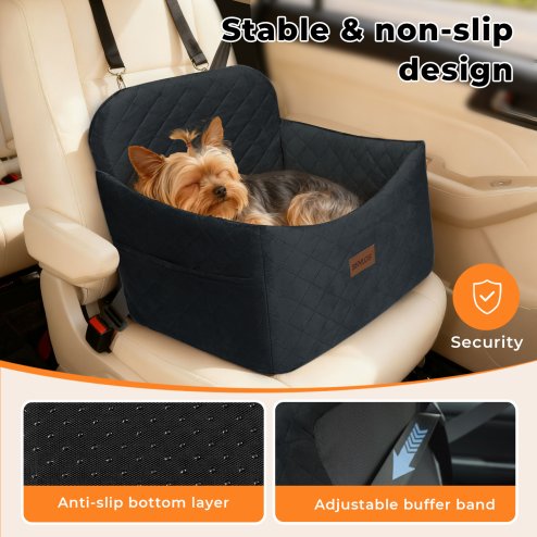 Skylos Pet Booster Dog Car Seat Safe Travel Carrier Bed Bag Basket Puppy Black