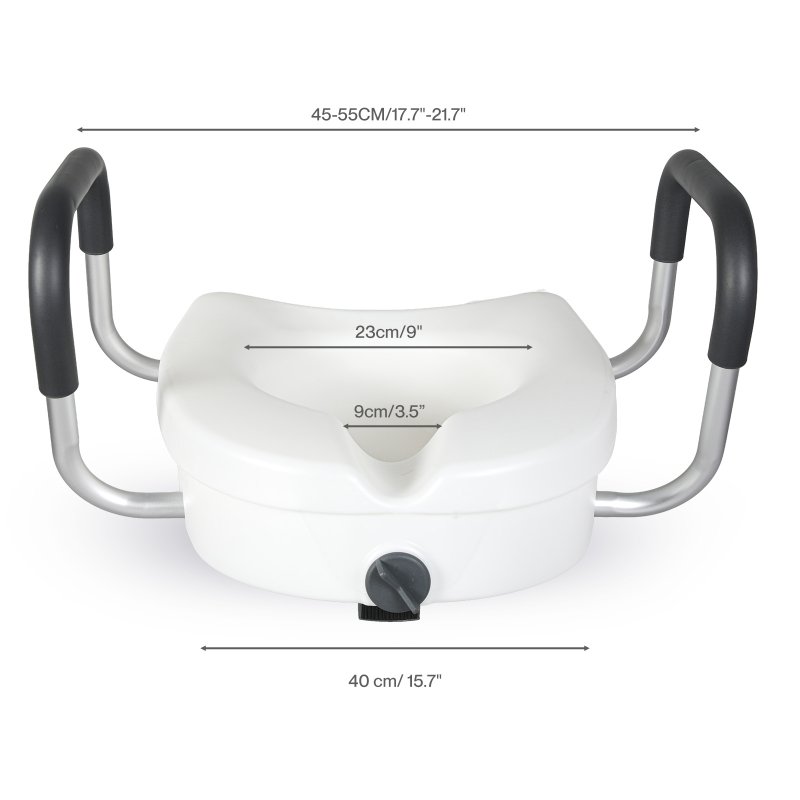 Levede Raised Toilet Seat 12cm Riser with Adjustable Arms for Elderly Disabled