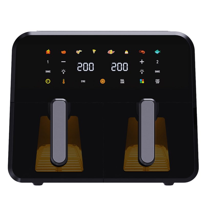 Spector 12L Dual Zone Air Fryer 2600W Oil Free Oven Cooker Touch Control Black