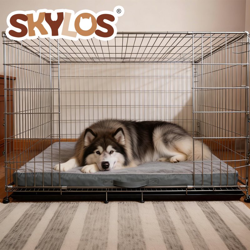 SKYLOS Washable Dog Bed Waterproof Plush Non-Slip Pet Mattress for Large Dogs