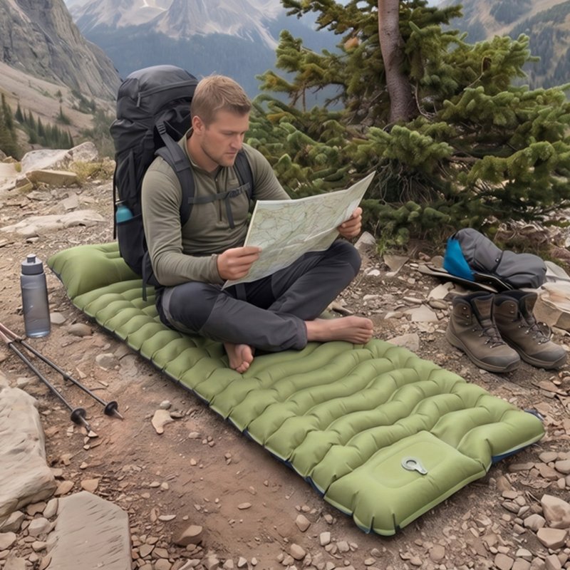 Mountview Camping Sleeping Pad Ultralight Inflatable Mat Built In Pump Packable