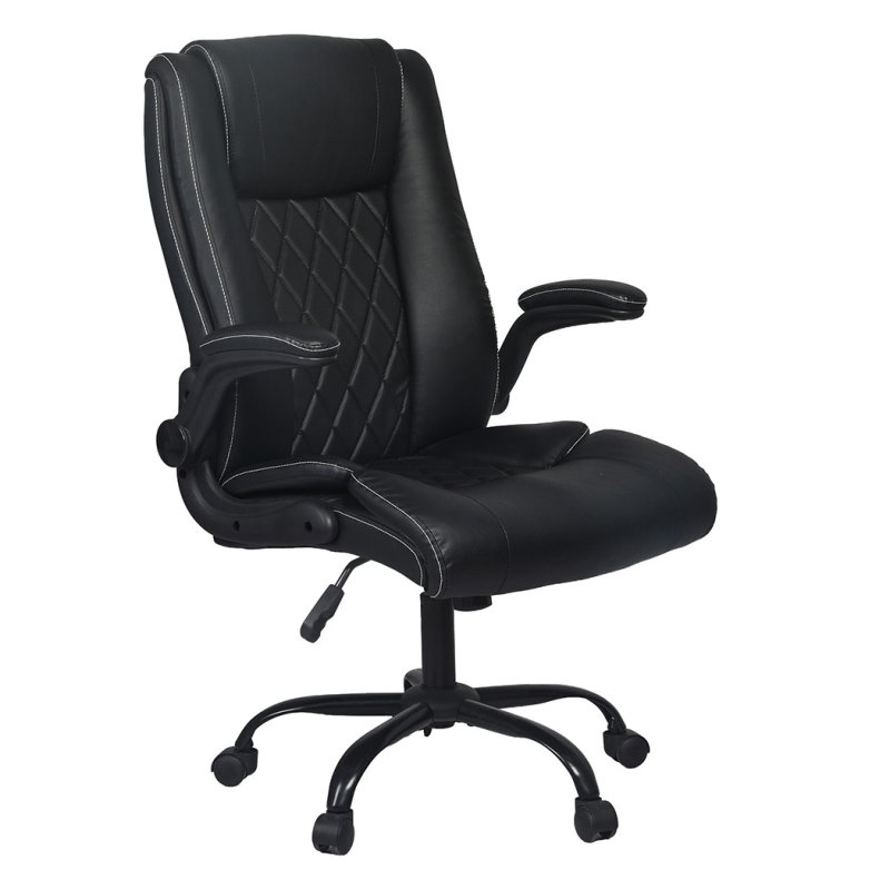 Levede Executive Office Chair PU Leather Reclining Desk Chair Flip-Up Armrests