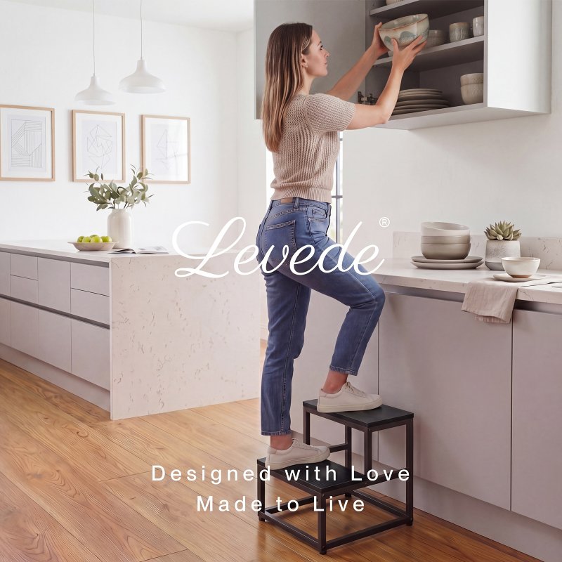 Levede 2 Step Stool Kids Adults Bathroom Kitchen Ladder Foot Stool Heavy Duty