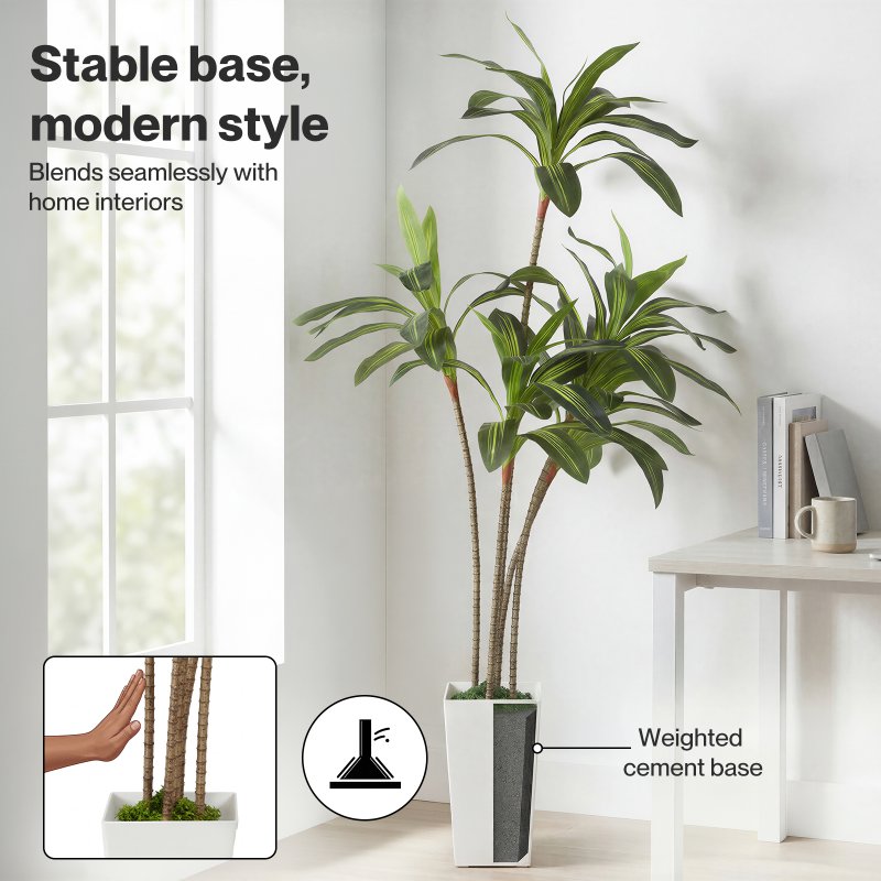 Levede Artificial Dracaena Tree 182cm Realistic Fake Plant with Pot Home Decor