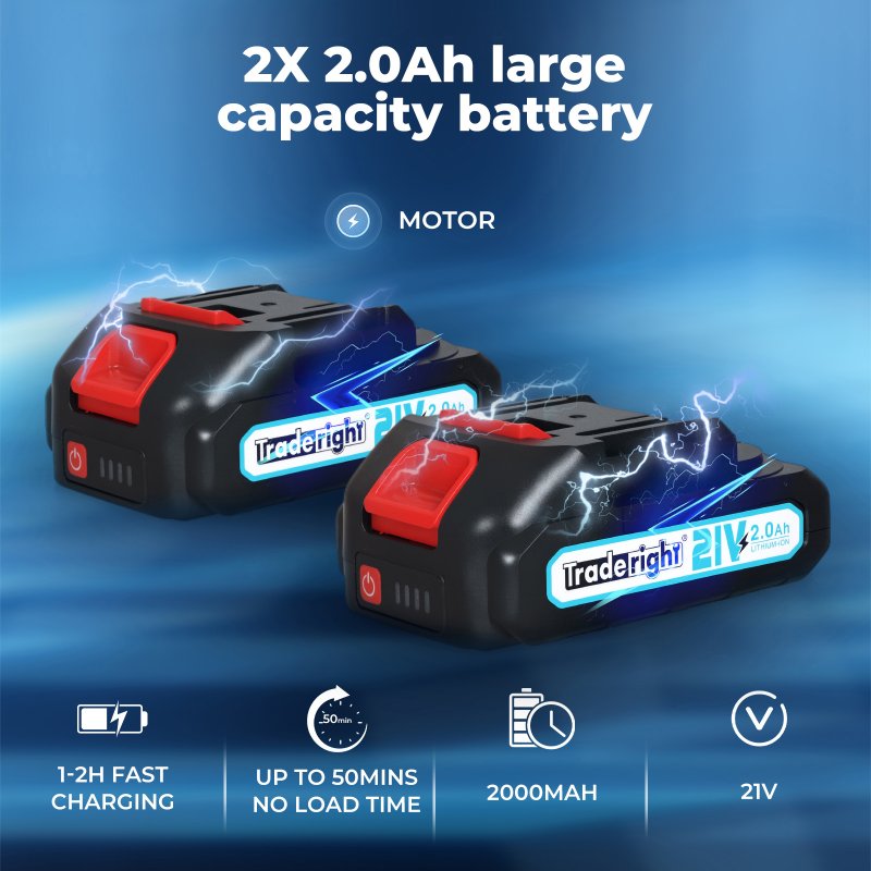 Traderight Cordless Car Polisher Buffer Sander Polishing Machine with 2 Battery