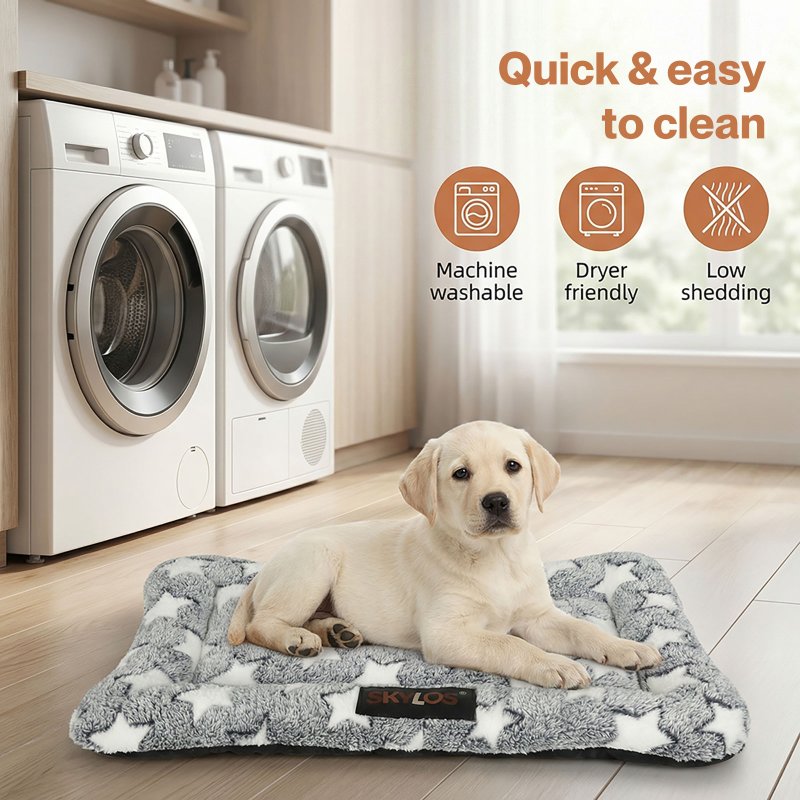 Skylos Dog Bed Arctic Fleece Soft Pet Cushion Mattress Small Dog Puppy Crate Mat