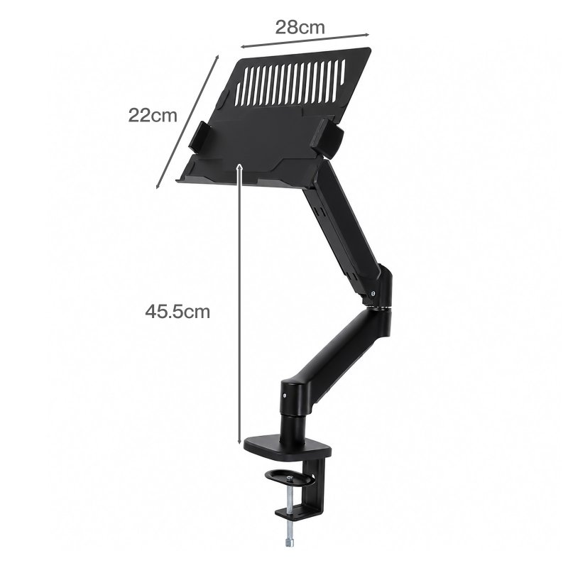 Levede Single Monitor Arm Tray Laptop Stand Adjustable Gas Desk Mount Black