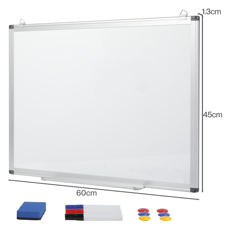 Levede Magnetic Whiteboard Adjustable Wall Mounted Dry Erase Office,White