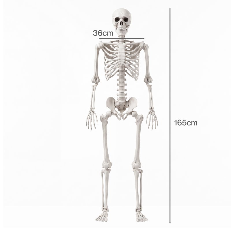 Yezi Halloween Skeleton Life Size Posable Jointed Decoration Haunted House White