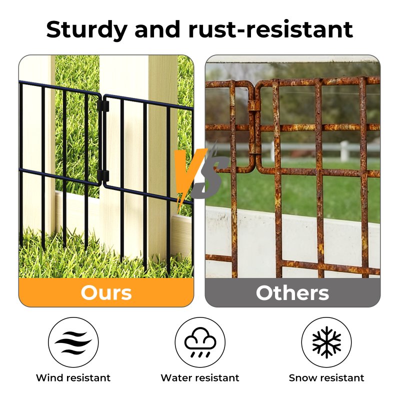 Levede 10 Pack Animal Barrier Outdoor Pet Border Metal Decorative Garden Fence