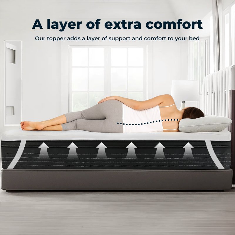 Lavio Thick King Mattress Topper 10cm Microfibre Washable with Elastic Strap