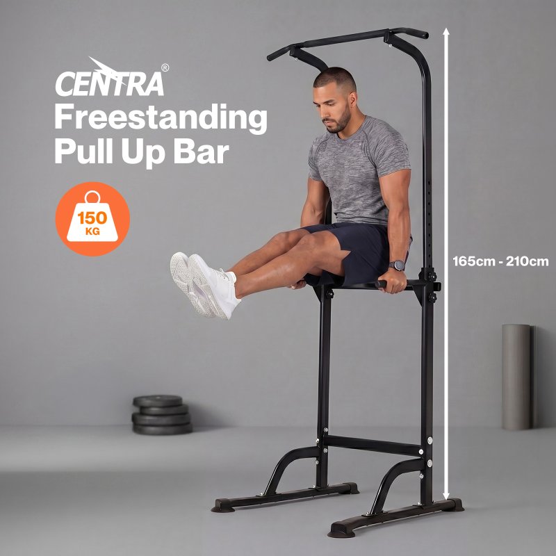 Centra Pull Up Station, 9-Height Adjustable, 150kg Carbon Steel, Black