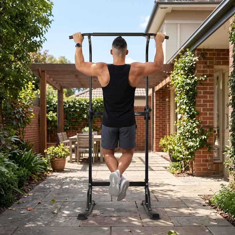 Centra Pull Up Station, 9-Height Adjustable, 150kg Carbon Steel, Black
