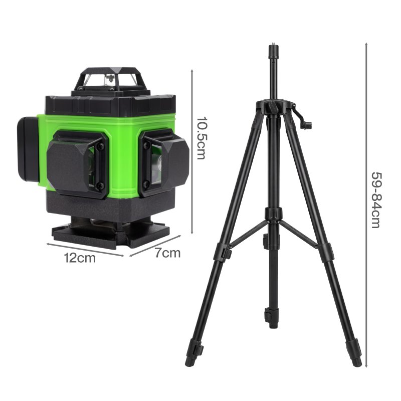 Traderight 16 Line Laser Level 4D Green Cross Line Self Leveling Rotary Measure