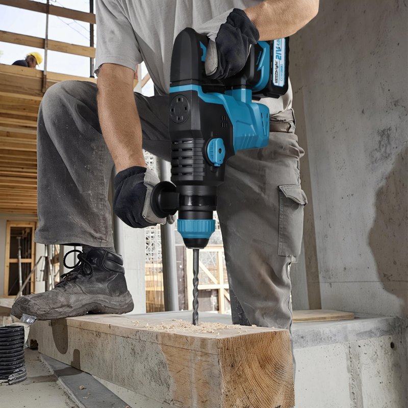 Traderight 21V Cordless Rotary Hammer Drill SDS Plus Concrete Impact Drill Tool