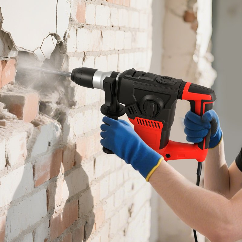 Traderight Hammer Drill Heavy Duty Corded Electric Impact Driver with Bit Set