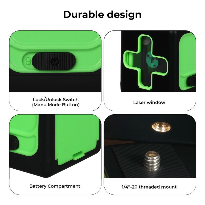 Traderight Green Laser Level Self Leveling Green Light IP54 Water Resistant