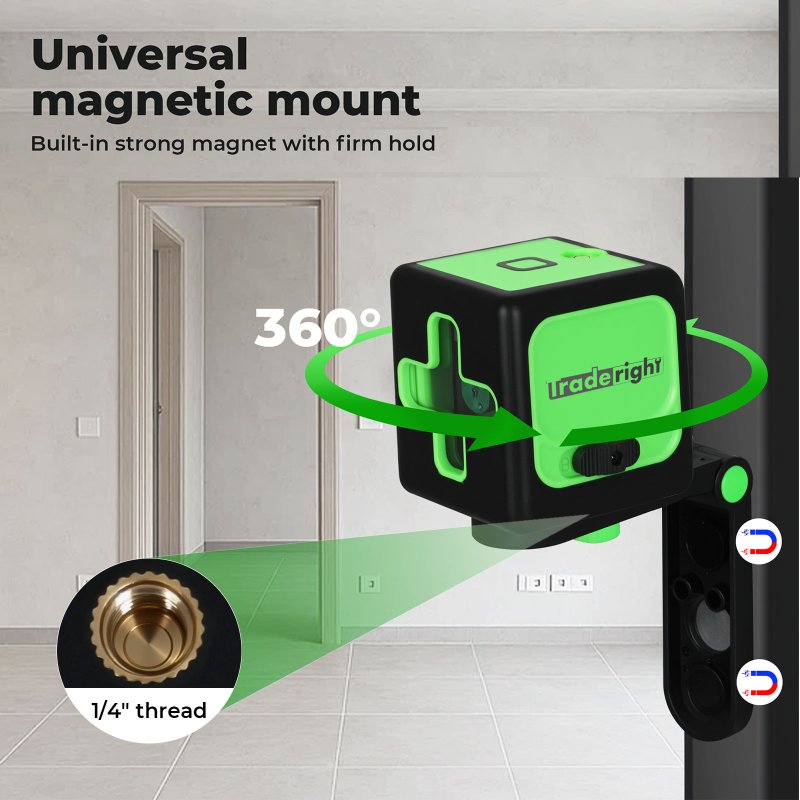 Traderight Green Laser Level Self Leveling Green Light IP54 Water Resistant