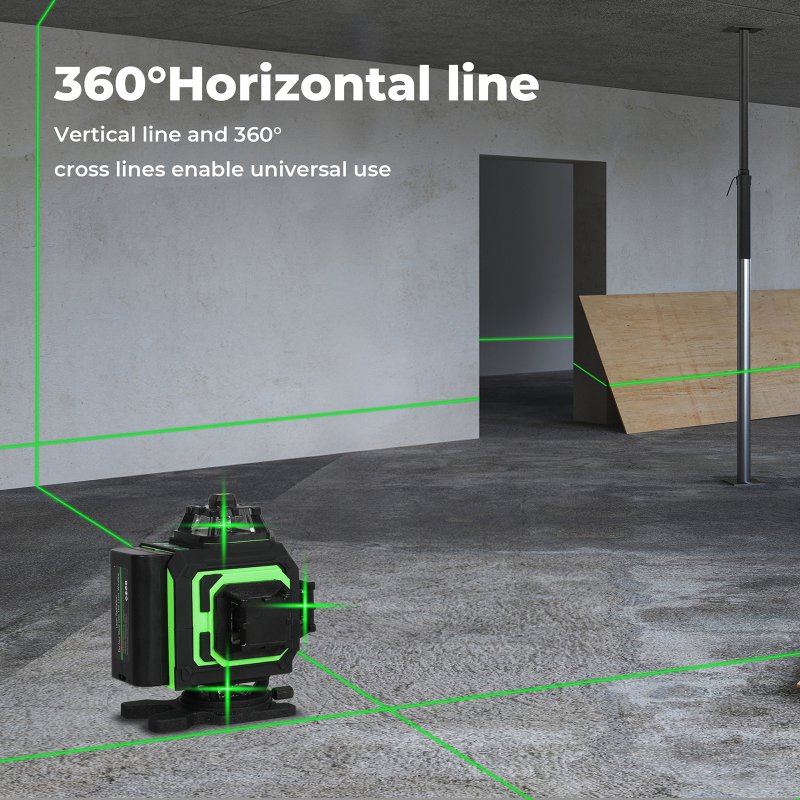 Traderight Laser Level 4D 16 Line Green Self -Leveling with Remote Tripod