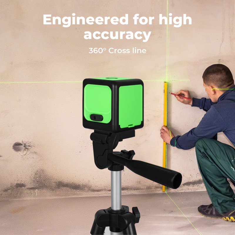 Traderight Green Laser Level Self Leveling IP54 Water Resist with Tripod