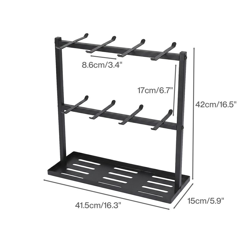 Levede Mug Holder Stand Countertop Coffee Cup Rack Storage Organiser 16 Hooks