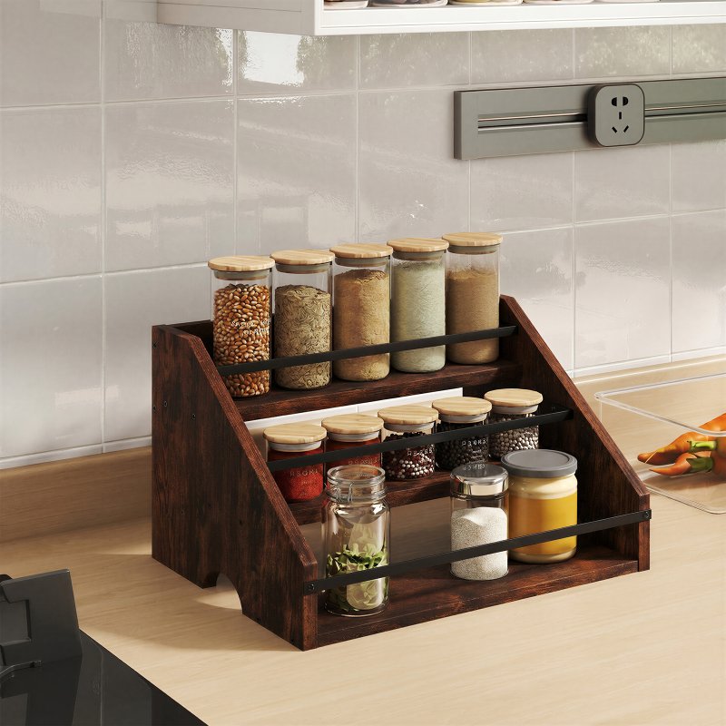 Toque Counter Top Wine Rack Storage Liquor Bottle Display Shelf Wooden Holders