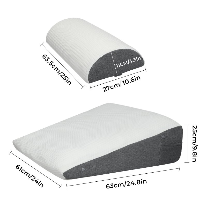 Lavio Wedge Pillow Acid Reflux Memory Foam Pregnant Reading Support Anti-snoring