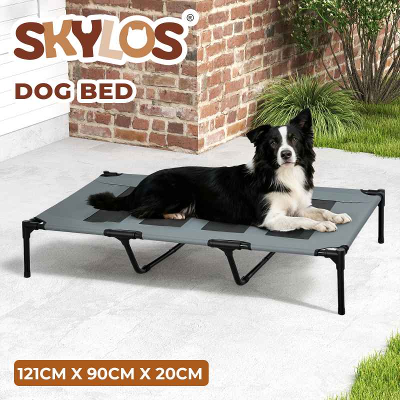 Skylos Raised Dog Bed Elevated Pet Bed Portable Outdoor Camping Cooling Mesh