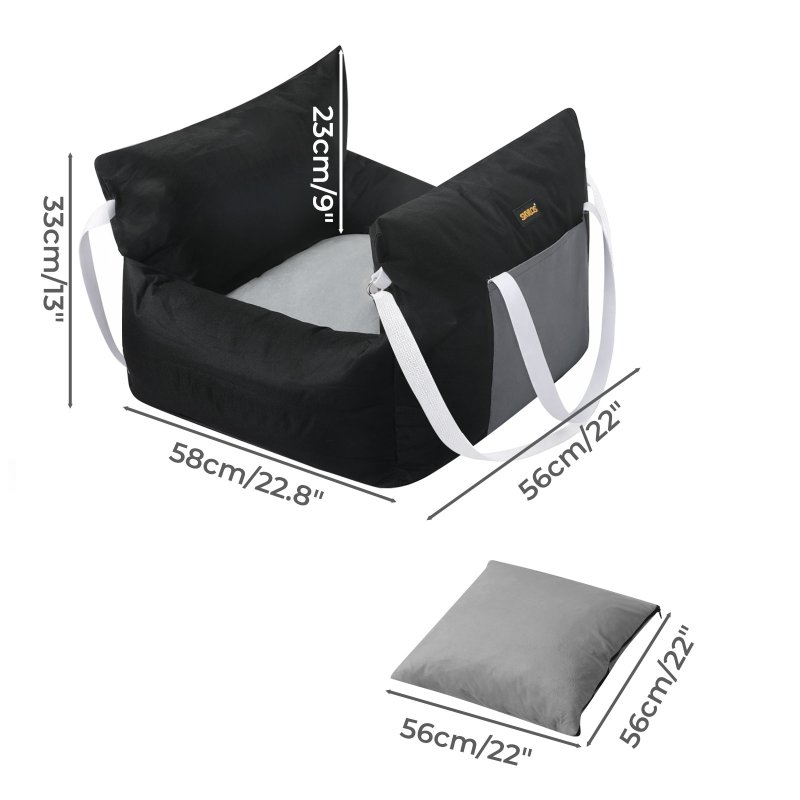 Skylos Dog Car Seat Travel Bed Carrier Portable Pet Booster Seat Washable Puppy