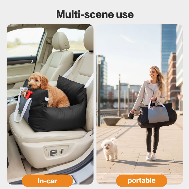 Skylos Dog Car Seat Travel Bed Carrier Portable Pet Booster Seat Washable Puppy
